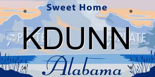KDUNN Alabama License Plate