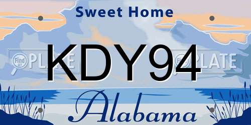 KDY94 Alabama License Plate