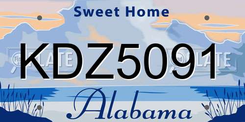 KDZ5091 Alabama License Plate