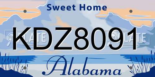 KDZ8091 Alabama License Plate