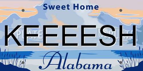 KEEEESH Alabama License Plate