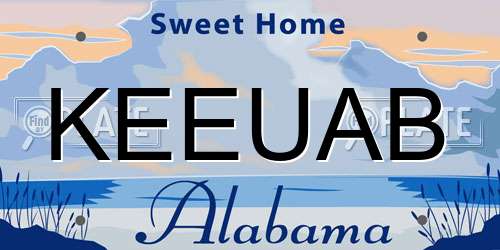 KEEUAB Alabama License Plate
