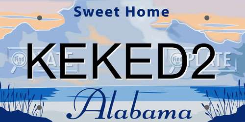 KEKED2 Alabama License Plate