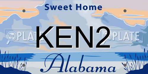 KEN2 Alabama License Plate