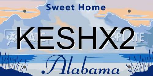 KESHX2 Alabama License Plate