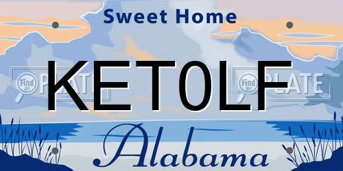 KET0LF Alabama License Plate