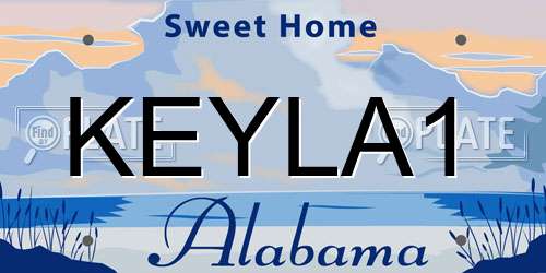 KEYLA1 Alabama License Plate