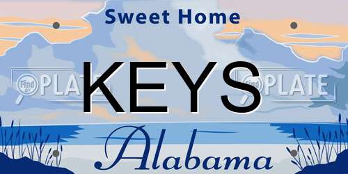 KEYS Alabama License Plate