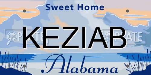 KEZIAB Alabama License Plate