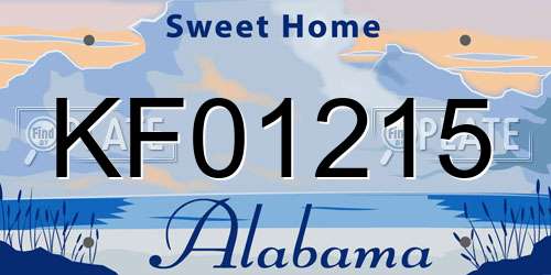 KF01215 Alabama License Plate