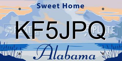 KF5JPQ Alabama License Plate