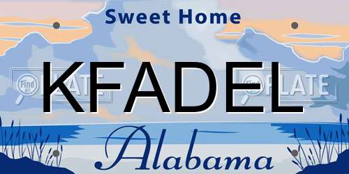 KFADEL Alabama License Plate
