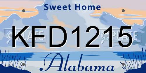 KFD1215 Alabama License Plate
