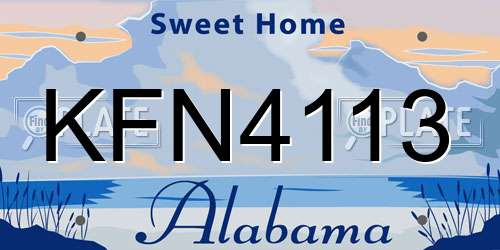 KFN4113 Alabama License Plate