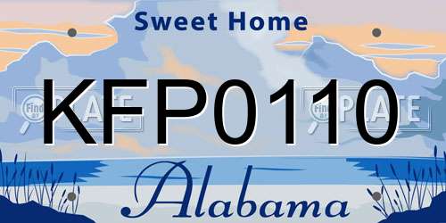 KFP0110 Alabama License Plate