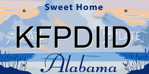KFPDIID Alabama License Plate