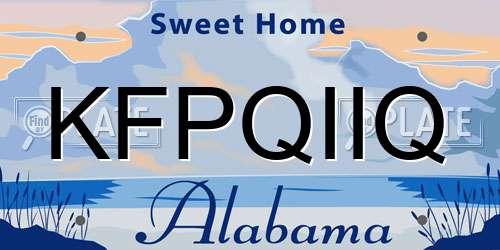KFPQIIQ Alabama License Plate