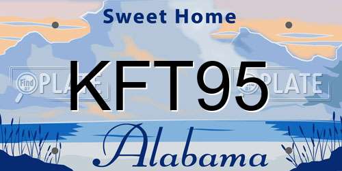 KFT95 Alabama License Plate