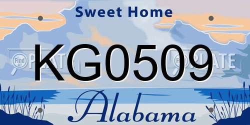 KG0509 Alabama License Plate