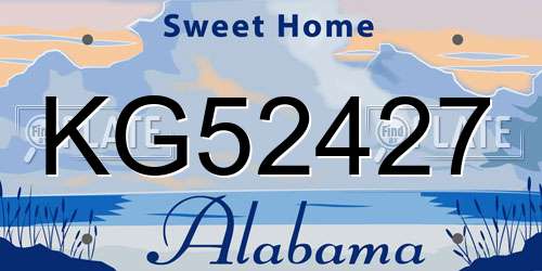 KG52427 Alabama License Plate