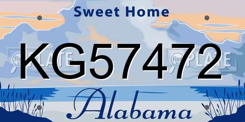 KG57472 Alabama License Plate