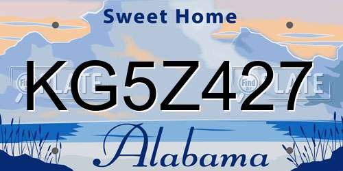 KG5Z427 Alabama License Plate