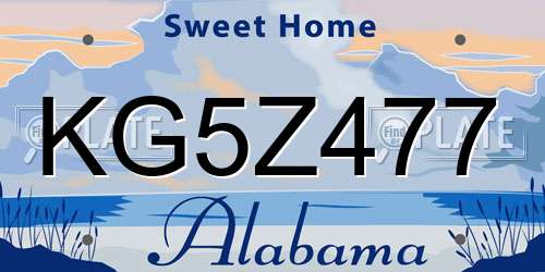 KG5Z477 Alabama License Plate
