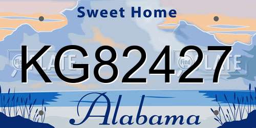 KG82427 Alabama License Plate