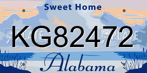 KG82472 Alabama License Plate