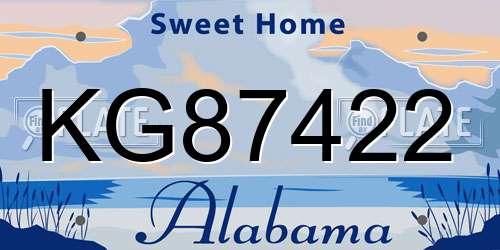 KG87422 Alabama License Plate