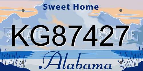 KG87427 Alabama License Plate