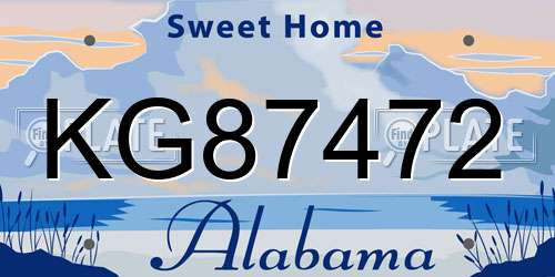 KG87472 Alabama License Plate