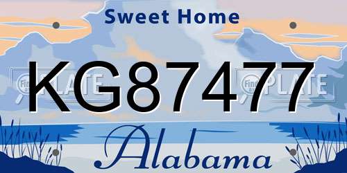 KG87477 Alabama License Plate