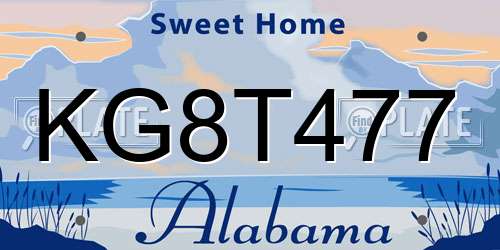 KG8T477 Alabama License Plate