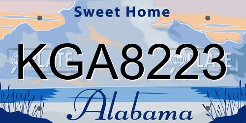 KGA8223 Alabama License Plate