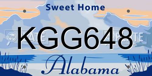 KGG648 Alabama License Plate