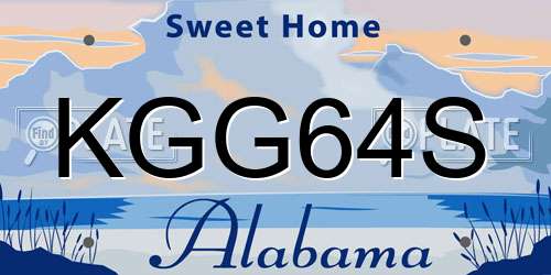 KGG64S Alabama License Plate