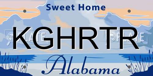 KGHRTR Alabama License Plate