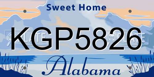 KGP5826 Alabama License Plate