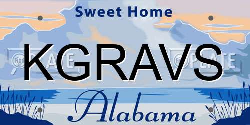 KGRAVS Alabama License Plate