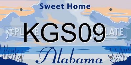 KGS09 Alabama License Plate