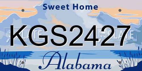 KGS2427 Alabama License Plate