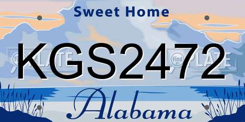KGS2472 Alabama License Plate