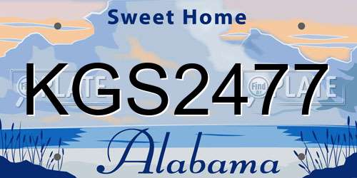 KGS2477 Alabama License Plate