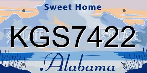 KGS7422 Alabama License Plate