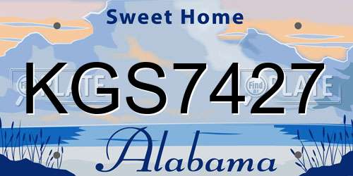 KGS7427 Alabama License Plate