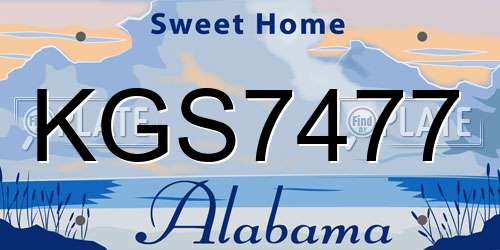 KGS7477 Alabama License Plate