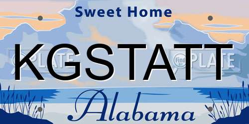 KGSTATT Alabama License Plate