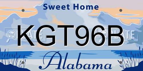 KGT96B Alabama License Plate