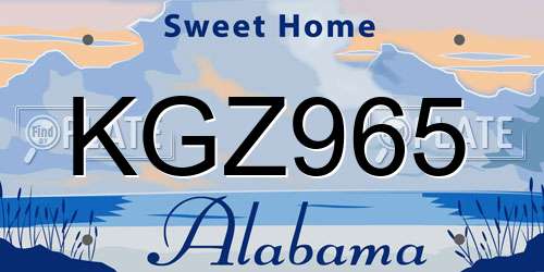 KGZ965 Alabama License Plate